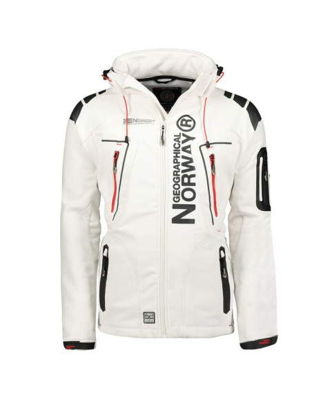 Kurtka sportowa męska geographical norway techno men 056 bs3 szybkoschnąca z kapturem biała (wu1060h/gn)