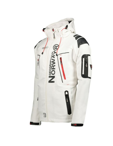 Kurtka sportowa męska geographical norway techno men 056 bs3 szybkoschnąca z kapturem biała (wu1060h/gn)