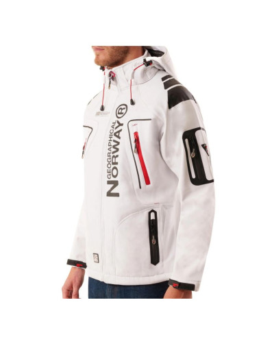 Kurtka sportowa męska geographical norway techno men 056 bs3 szybkoschnąca z kapturem biała (wu1060h/gn)
