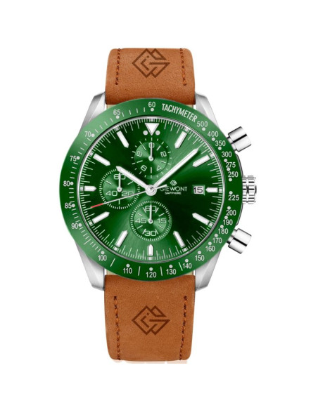Zegarek męski giewont chronograph sapphire brązowo zielony gw8720-a3