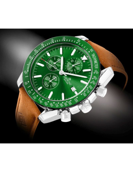 Zegarek męski giewont chronograph sapphire brązowo zielony gw8720-a3