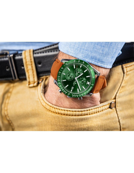 Zegarek męski giewont chronograph sapphire brązowo zielony gw8720-a3