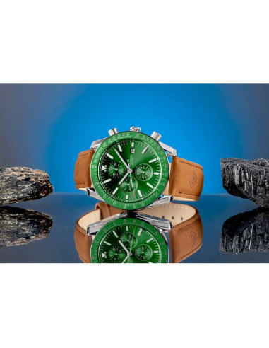 Zegarek męski giewont chronograph sapphire brązowo zielony gw8720-a3