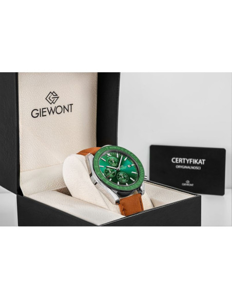 Zegarek męski giewont chronograph sapphire brązowo zielony gw8720-a3