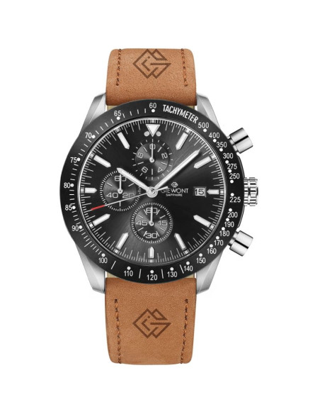Zegarek męski giewont chronograph sapphire brązowo czarny gw8720-a1