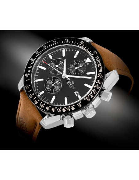 Zegarek męski giewont chronograph sapphire brązowo czarny gw8720-a1