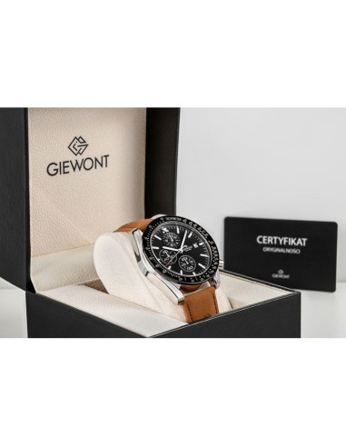 Zegarek męski giewont chronograph sapphire brązowo czarny gw8720-a1