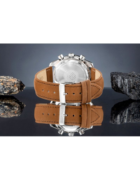 Zegarek męski giewont chronograph sapphire brązowo niebieski gw8720-a2