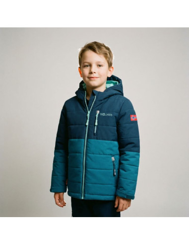 Kurtka zimowa dla dziewczynki/chłopca trollkids kids hemsedal snow jacket xt ocieplana niebieska (513-104)