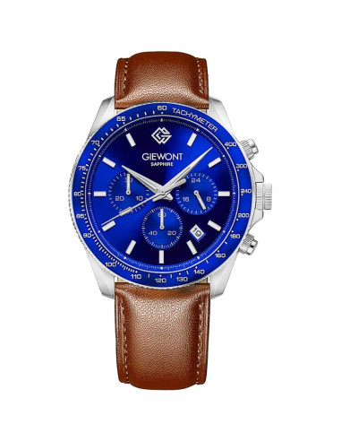 Zegarek męski giewont chronograph sapphire brązowo niebieski gw3520-a5