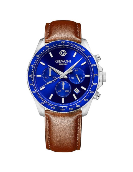 Zegarek męski giewont chronograph sapphire brązowo niebieski gw3520-a5