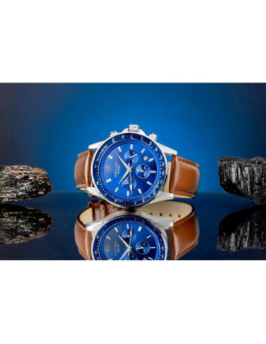 Zegarek męski giewont chronograph sapphire brązowo niebieski gw3520-a5
