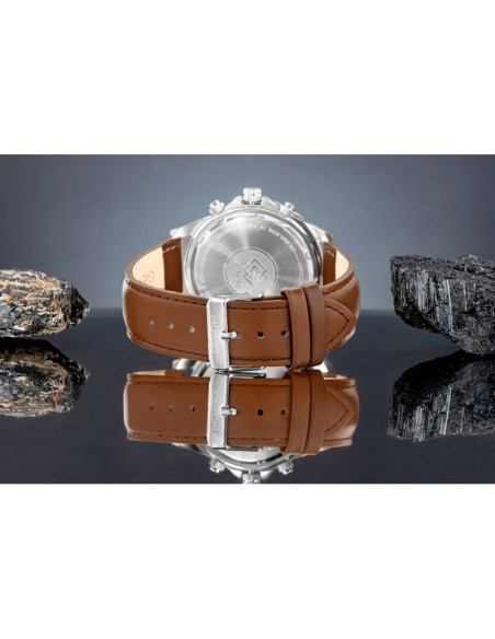 Zegarek męski giewont chronograph sapphire brązowo niebieski gw3520-a5