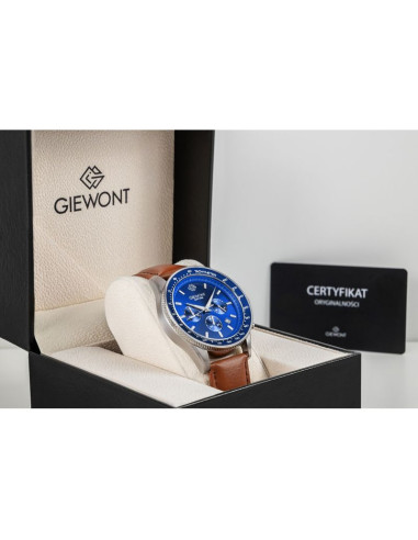 Zegarek męski giewont chronograph sapphire brązowo niebieski gw3520-a5