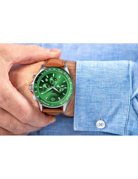 Zegarek męski giewont chronograph sapphire brązowo zielony gw3520-a6