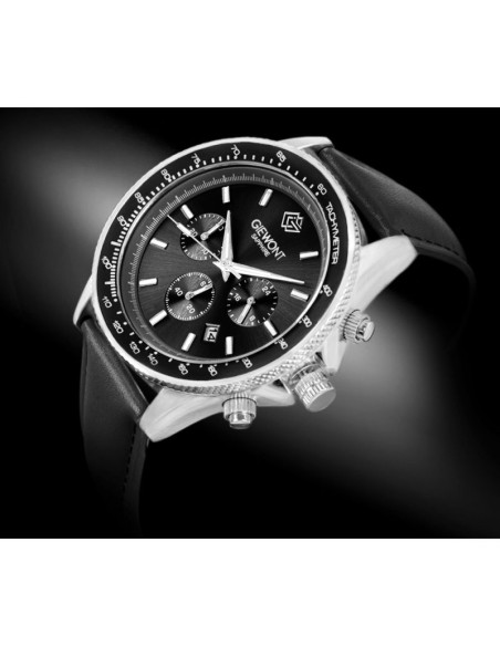 Zegarek męski giewont chronograph sapphire czarny gw3520-a4