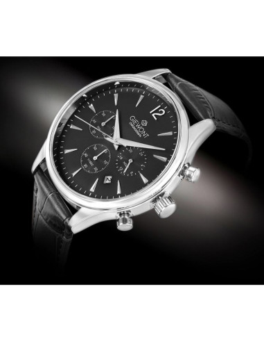 Zegarek męski giewont chronograph sapphire czarno srebrny gw6310-a2