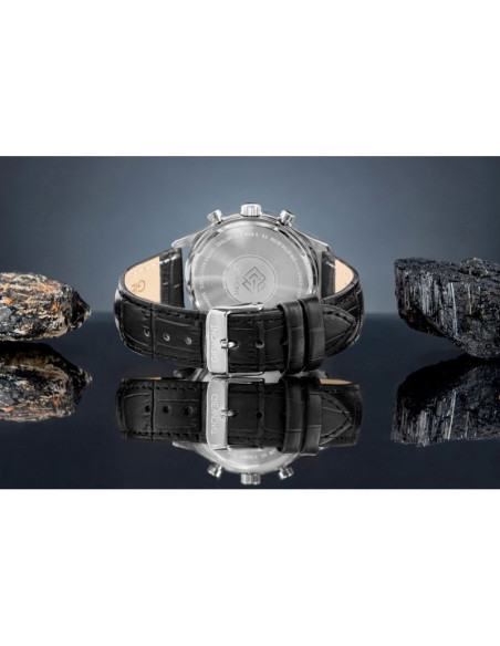 Zegarek męski giewont chronograph sapphire czarno srebrny gw6310-a2