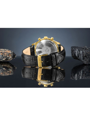 Zegarek męski giewont chronograph sapphire czarno złoty gw6310-a4