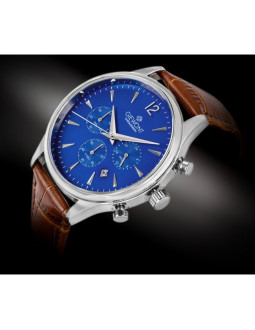 Zegarek męski giewont chronograph sapphire brązowo niebieski gw6310-a5 2