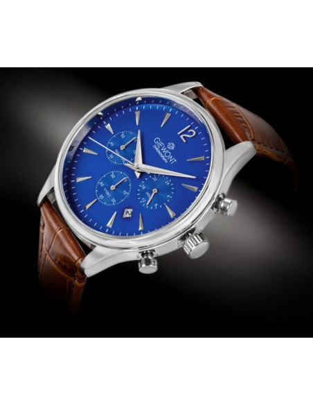 Zegarek męski giewont chronograph sapphire brązowo niebieski gw6310-a5