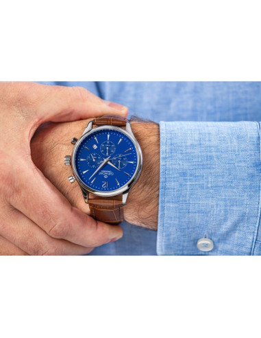 Zegarek męski giewont chronograph sapphire brązowo niebieski gw6310-a5