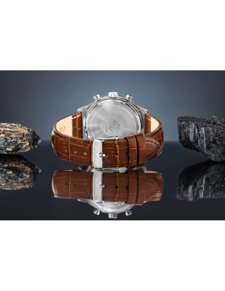 Zegarek męski giewont chronograph sapphire brązowo niebieski gw6310-a5