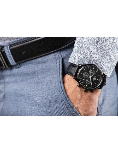 Zegarek męski giewont chronograph sapphire czarny gw6310-a1