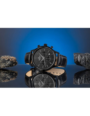 Zegarek męski giewont chronograph sapphire czarny gw6310-a1