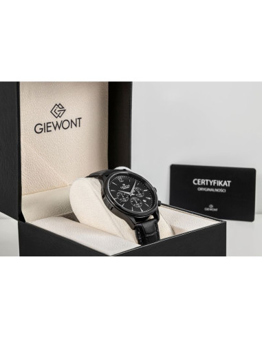 Zegarek męski giewont chronograph sapphire czarny gw6310-a1