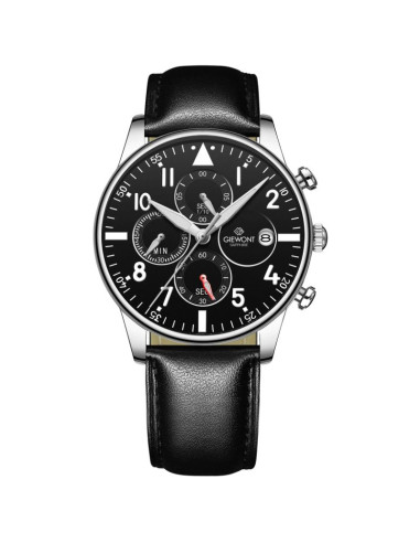 Zegarek męski giewont chronograph sapphire czarno srebrny gw5630-a2