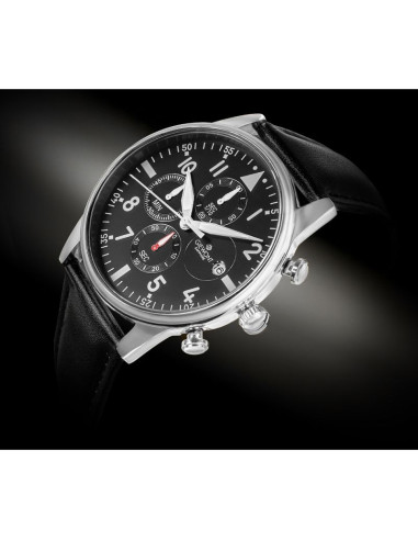 Zegarek męski giewont chronograph sapphire czarno srebrny gw5630-a2