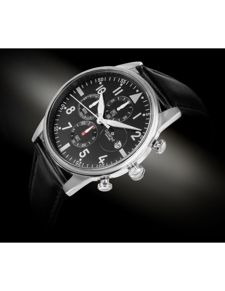 Zegarek męski giewont chronograph sapphire czarno srebrny gw5630-a2