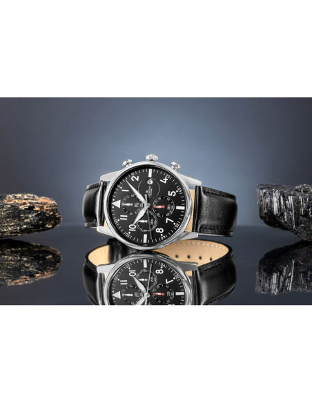 Zegarek męski giewont chronograph sapphire czarno srebrny gw5630-a2