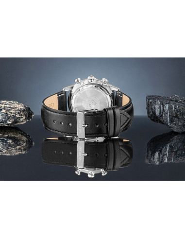 Zegarek męski giewont chronograph sapphire czarno srebrny gw5630-a2