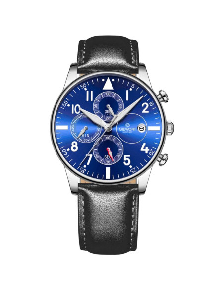 Zegarek męski giewont chronograph sapphire czarno niebieski gw5630-a3