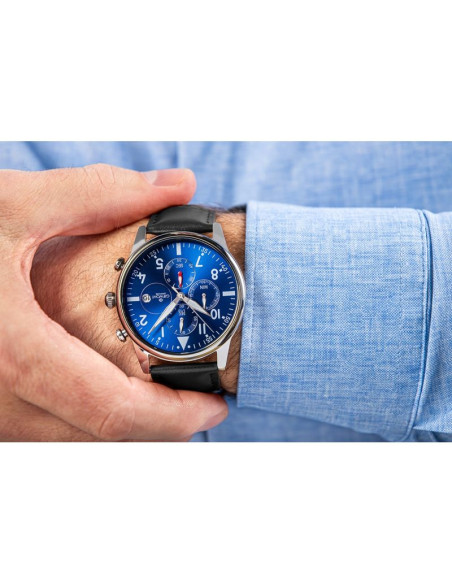 Zegarek męski giewont chronograph sapphire czarno niebieski gw5630-a3