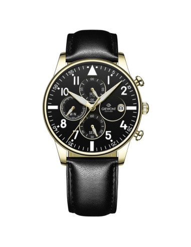 Zegarek męski giewont chronograph sapphire czarno złoty gw5630-a4