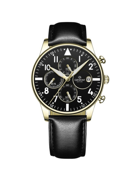 Zegarek męski giewont chronograph sapphire czarno złoty gw5630-a4