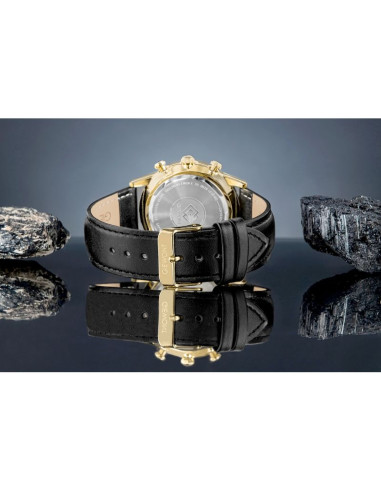 Zegarek męski giewont chronograph sapphire czarno złoty gw5630-a4