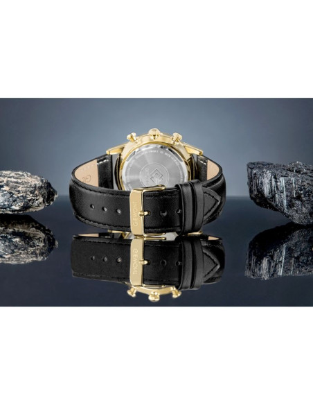 Zegarek męski giewont chronograph sapphire czarno złoty gw5630-a4