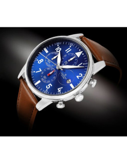 Zegarek męski giewont chronograph sapphire brązowo niebieski gw5630-a6 2