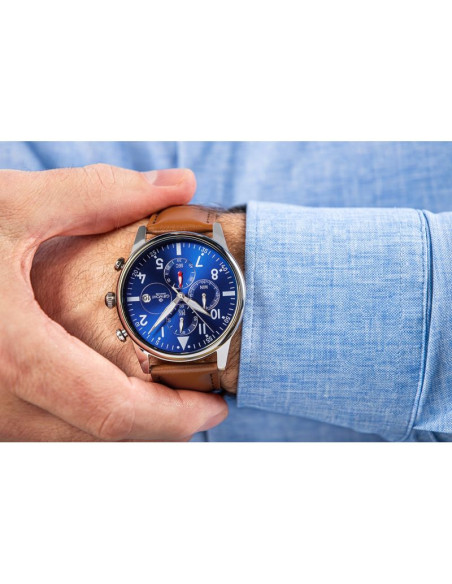 Zegarek męski giewont chronograph sapphire brązowo niebieski gw5630-a6