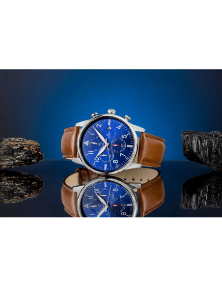 Zegarek męski giewont chronograph sapphire brązowo niebieski gw5630-a6