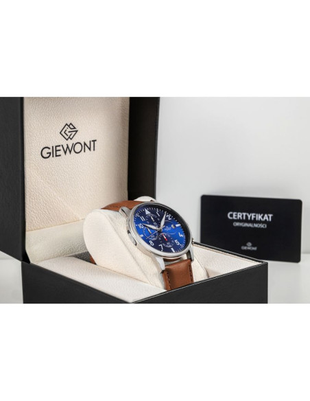 Zegarek męski giewont chronograph sapphire brązowo niebieski gw5630-a6