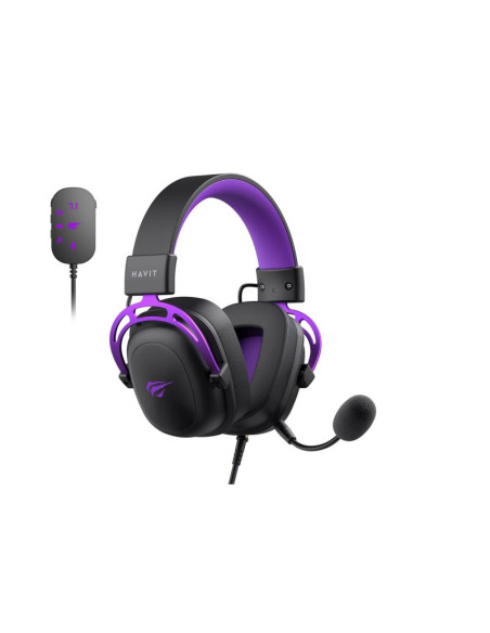 Słuchawki gamingowe havit h2002+u (czarno-fioletowy)