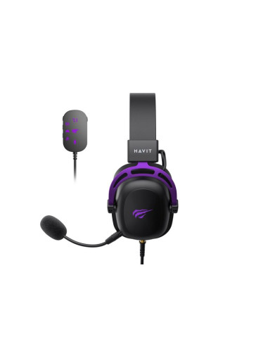 Słuchawki gamingowe havit h2002+u (czarno-fioletowy)