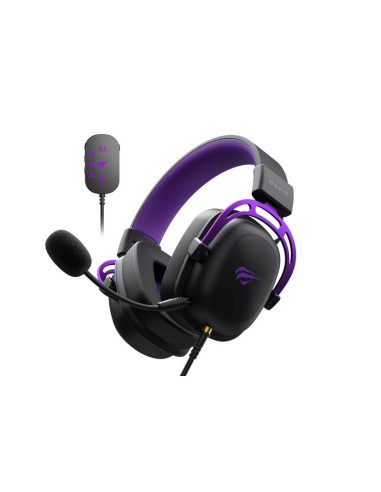 Słuchawki gamingowe havit h2002+u (czarno-fioletowy)