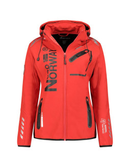 Kurtka damska softshell z kapturem geographical norway reine red/black lady 007 czerwona (wu8187f/gno-red-black)/wu8088 2