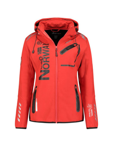 Kurtka damska softshell z kapturem geographical norway reine red/black lady 007 czerwona (wu8187f/gno-red-black)/wu8088